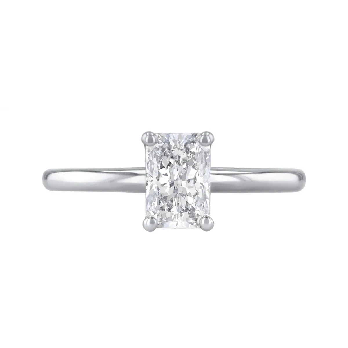 0-75ct Sofia Radiant Cut Diamond Solitaire Engagement Ring | 18ct White Gold