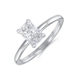 0-75ct Sofia Radiant Cut Diamond Solitaire Engagement Ring | 18ct White Gold