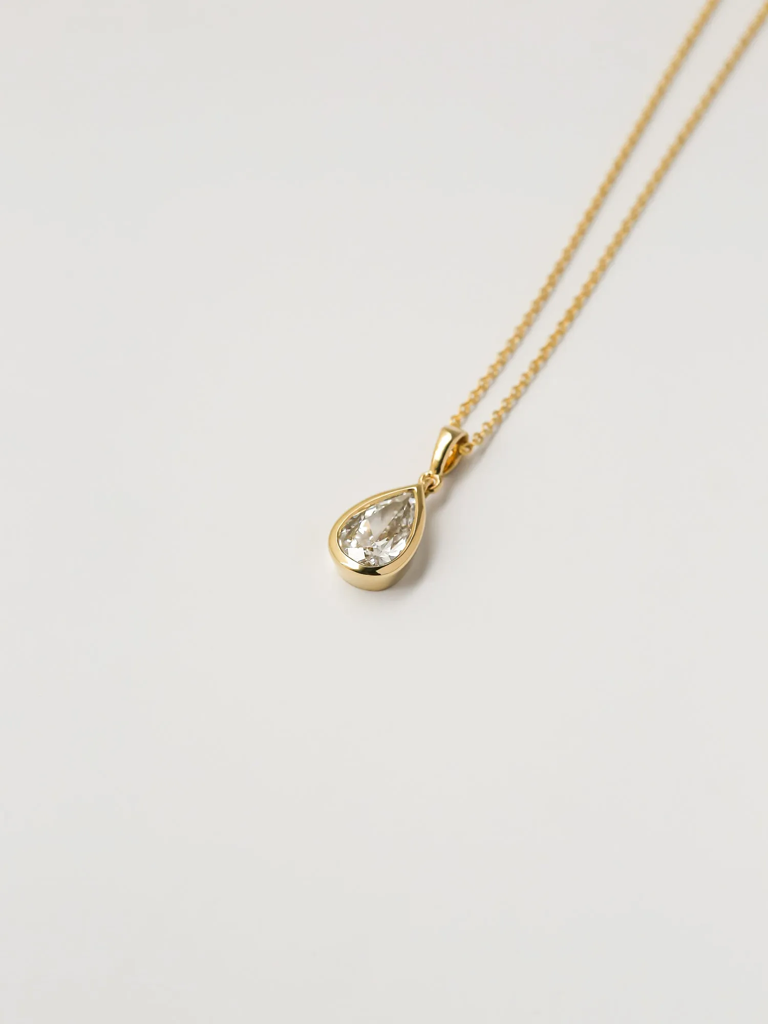 1.01ct Pear Diamond 18k Gold Necklace (GIA)