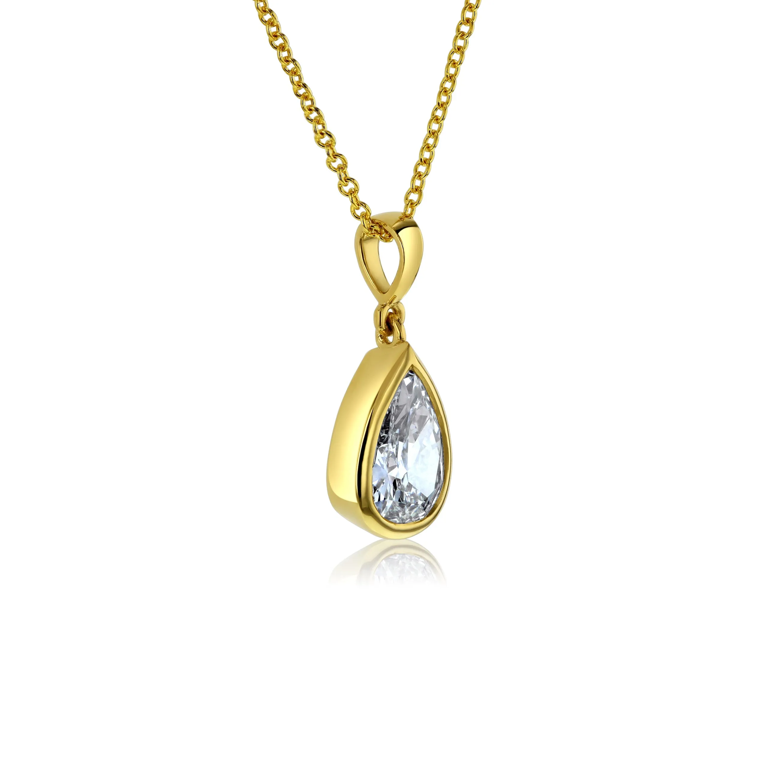 1.01ct Pear Diamond 18k Gold Necklace (GIA)