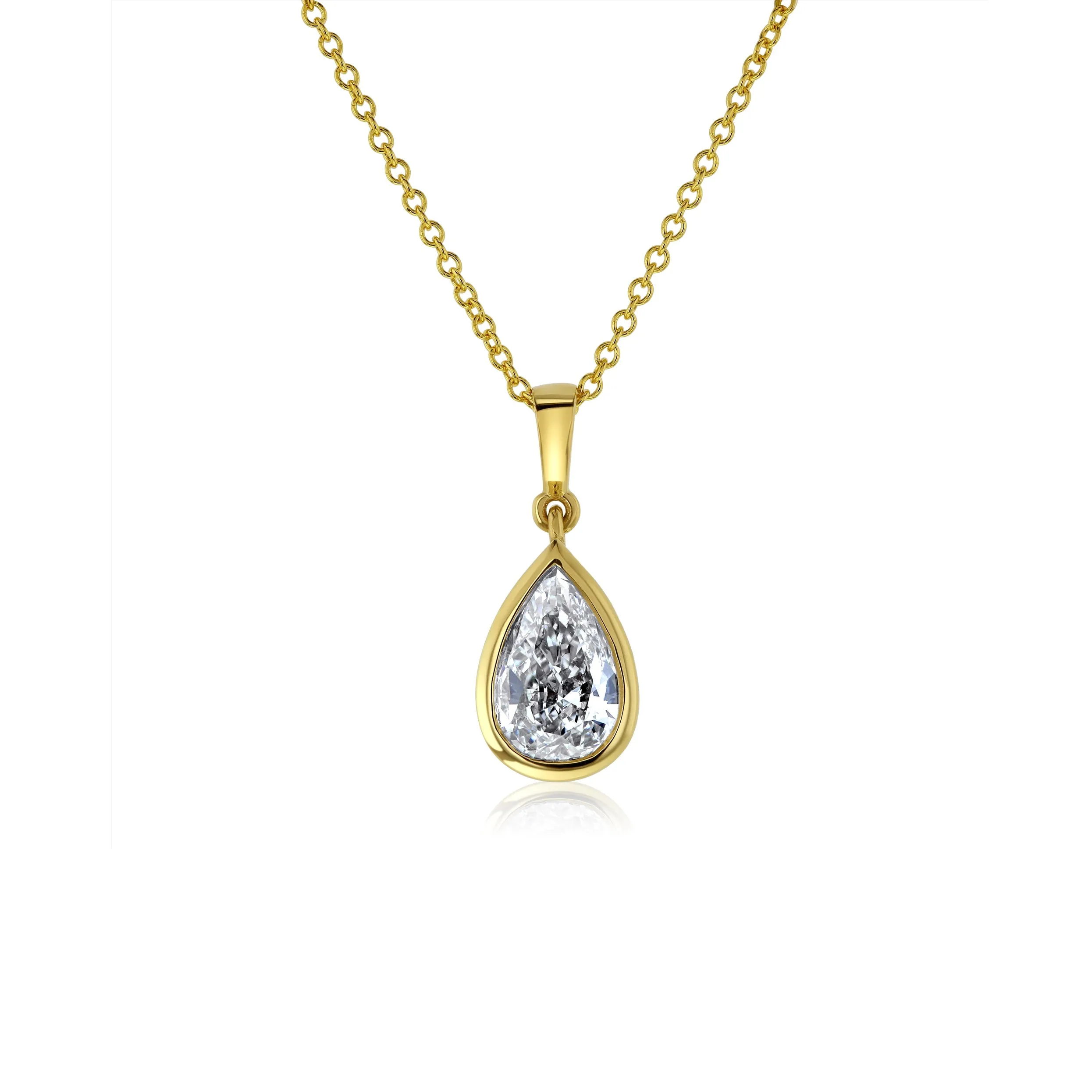 1.01ct Pear Diamond 18k Gold Necklace (GIA)