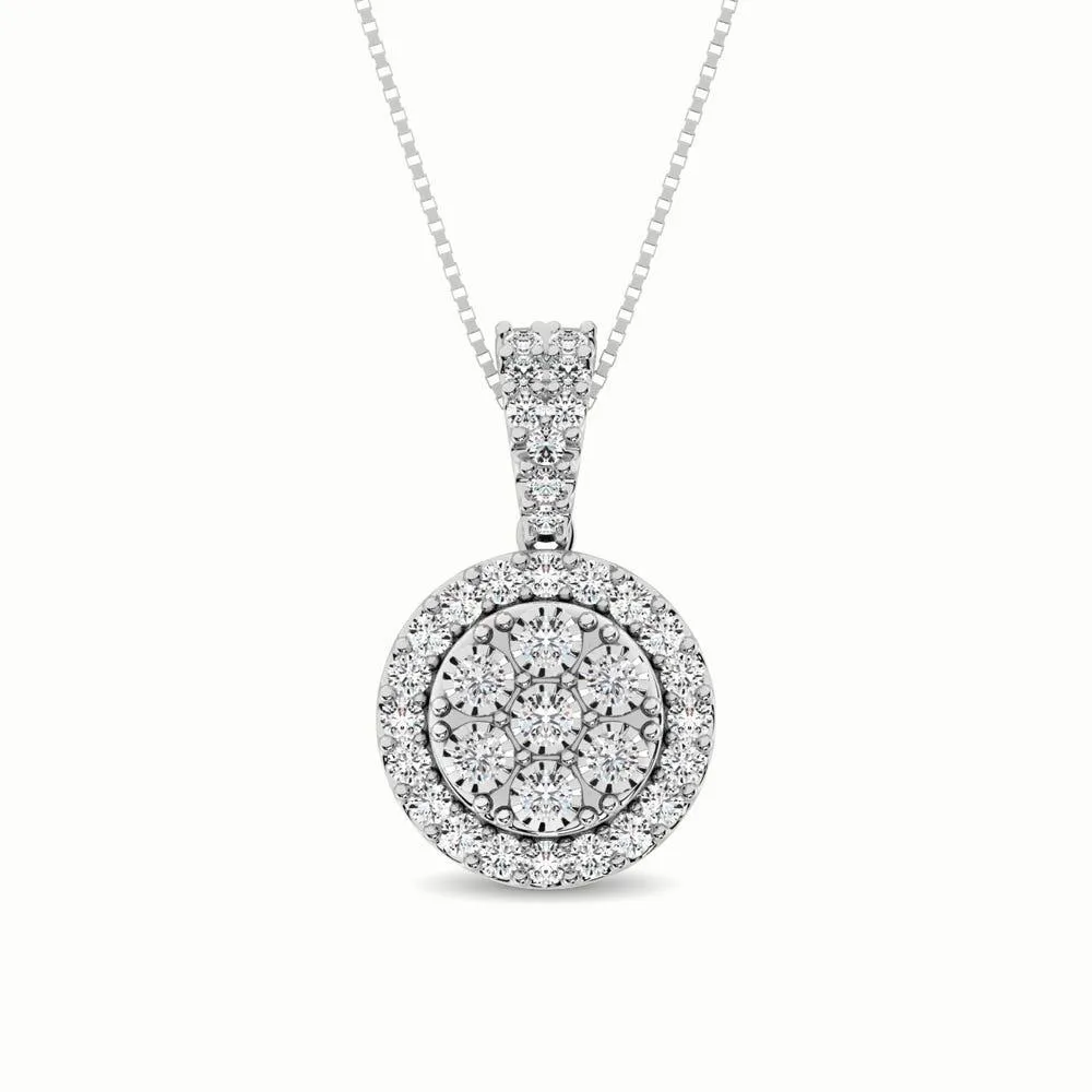 10K White Gold 1/2 Ct.Tw. Diamond Pendant