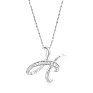 1/12 cttw Round Cut 10 Stones Lab Grown Diamond Pendant Necklace .925 Sterling Silver 1/2 Inch With 18 Inch Chain