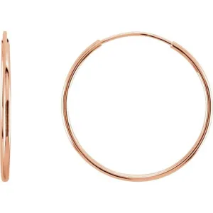 14K Rose Endless Tube 20 mm Hoop Earring