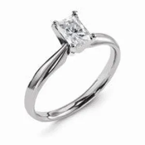 14k White Gold Forever Brilliant 9x7mm Radiant Solitaire Ring