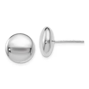 14k White Gold Polished Button Post Earrings