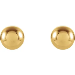 14K Yellow 6 mm Ball Stud Earrings