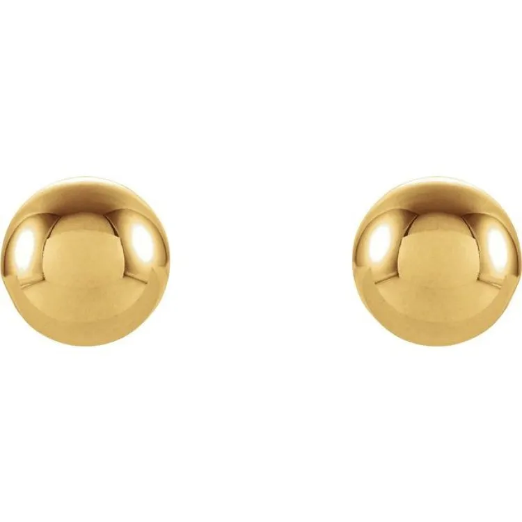 14K Yellow 6 mm Ball Stud Earrings