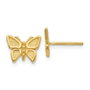 14K Yellow Gold Polished Butterfly Post Earrings