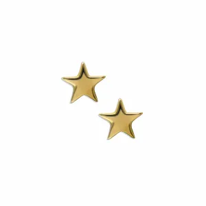 14K Yellow Gold Star Stud Earrings