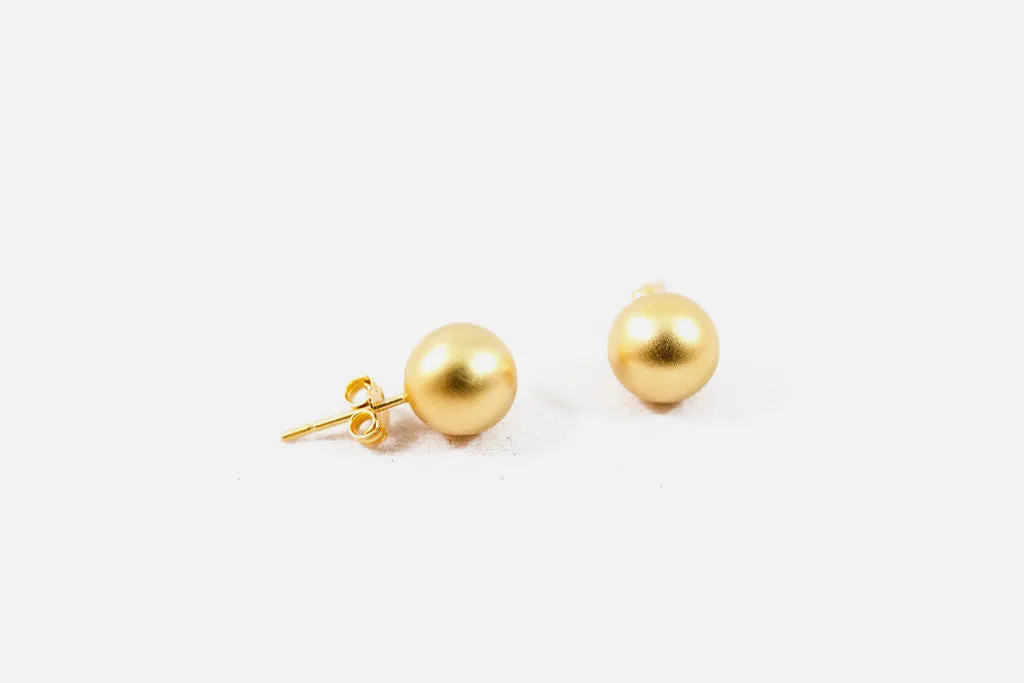 14kt Gold Round Bead Earrings