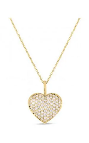 18K YELLOW GOLD DIAMOND HEART NECKLACE