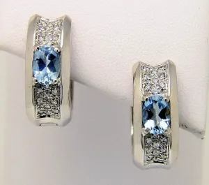 18kt Aquamarine & Diamond Earrings