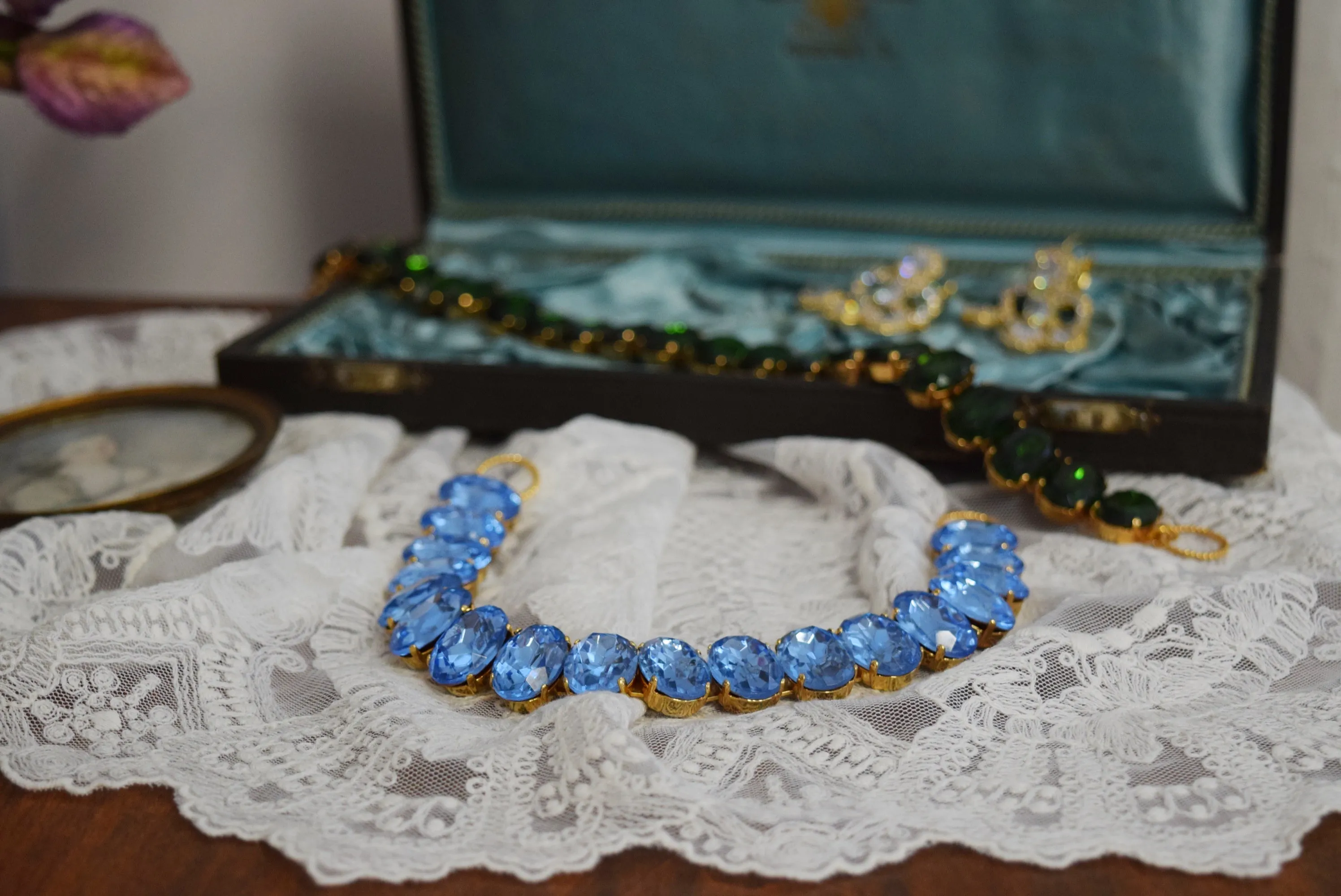 18th Century Style Collet Necklace - Large Oval