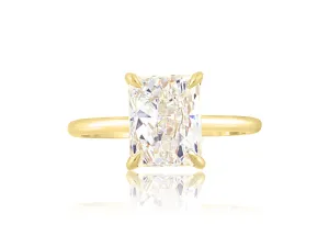 2.70ct Radiant Cut Moissanite Aura Ring