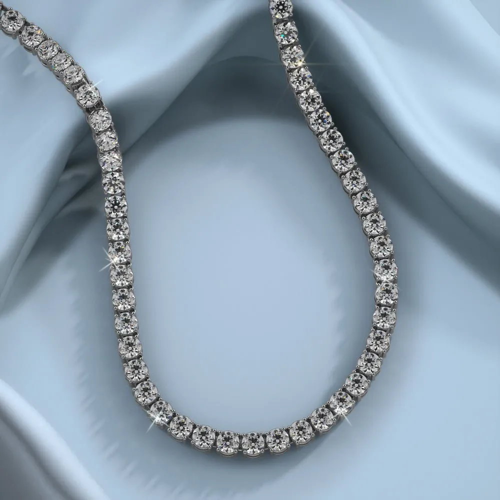 4 Prong Riviera Diamond Necklace with 5.78 ct.(finished) 2mm