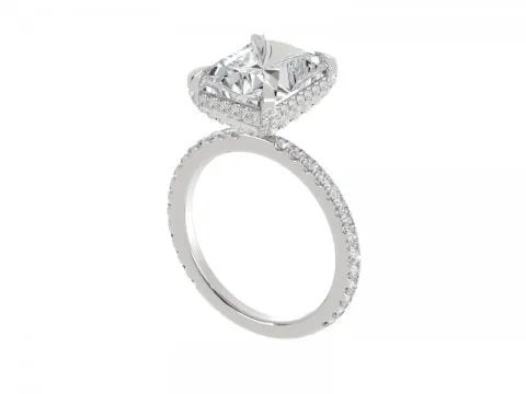 4.5ct Radiant Solitaire with Pave Shank