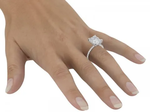 4.5ct Radiant Solitaire with Pave Shank