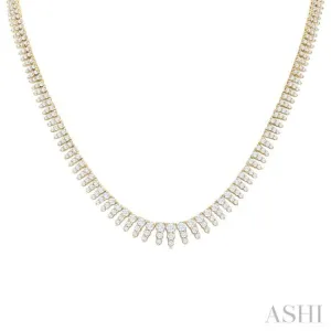 5 Ctw Graduated Round Cut Waterfall Diamond Necklace in 14K Yellow Gold