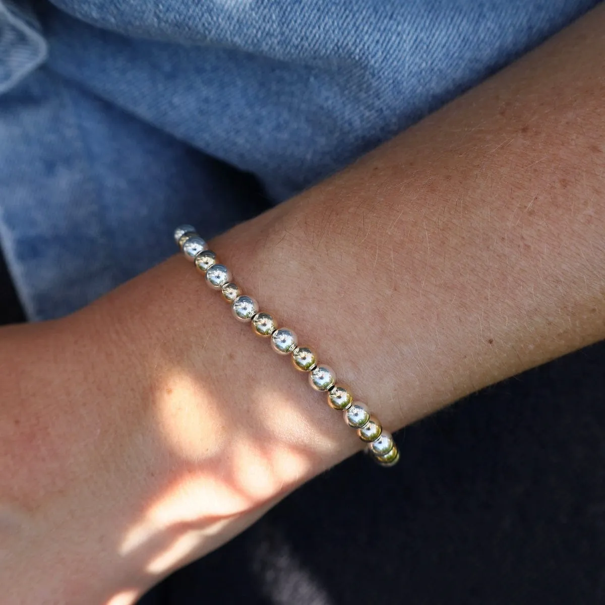 5mm Classic Ball Bracelet in Silver, Gold, or Two Tone