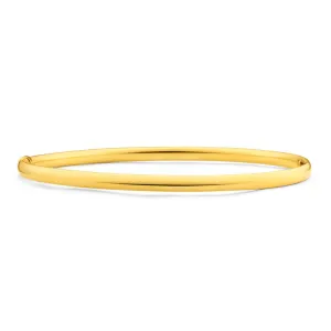 9ct Yellow Gold Silver Filled 4mm x 70mm Bangle