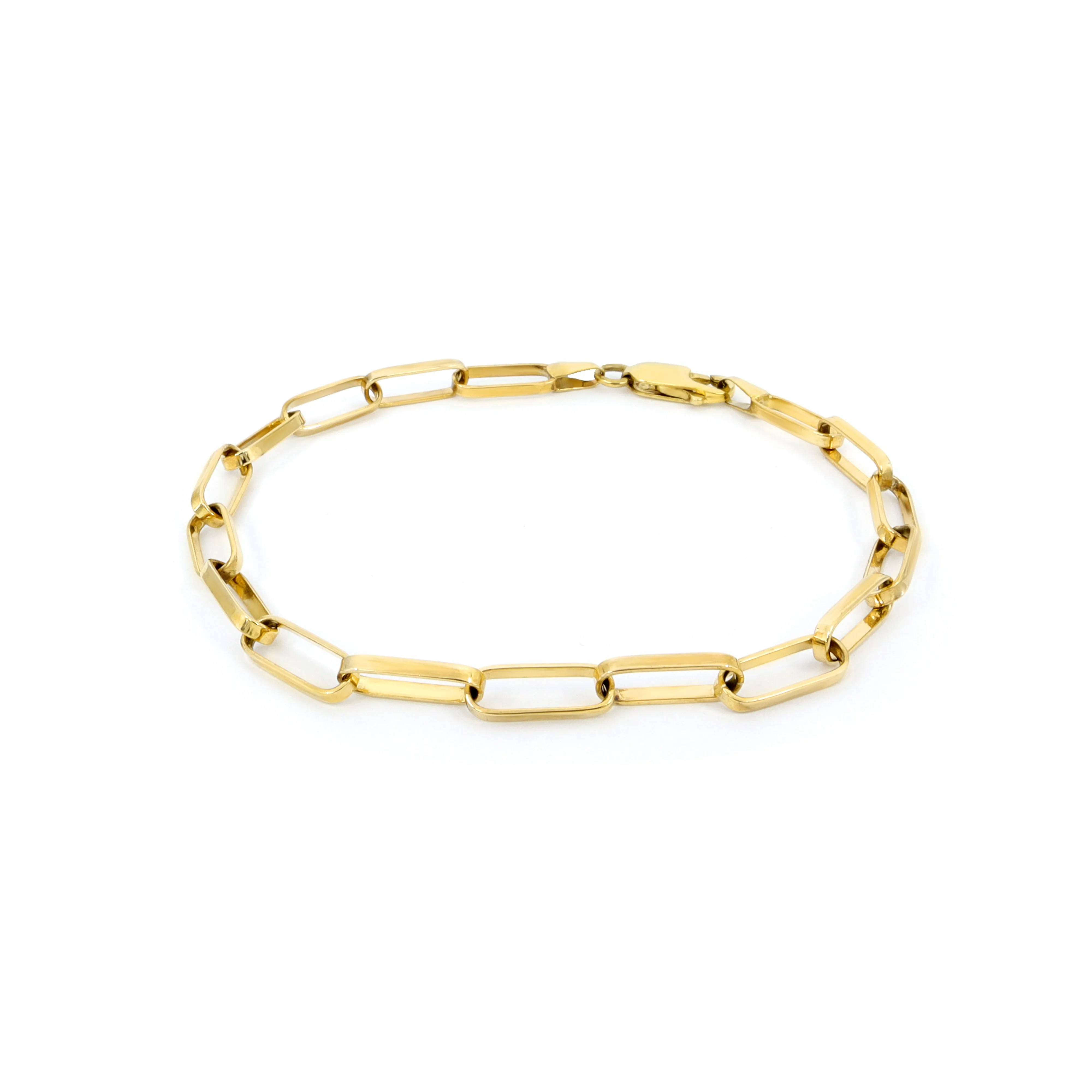 9K Yellow Gold  Long Box Paper Clip Bracelet - 20720223