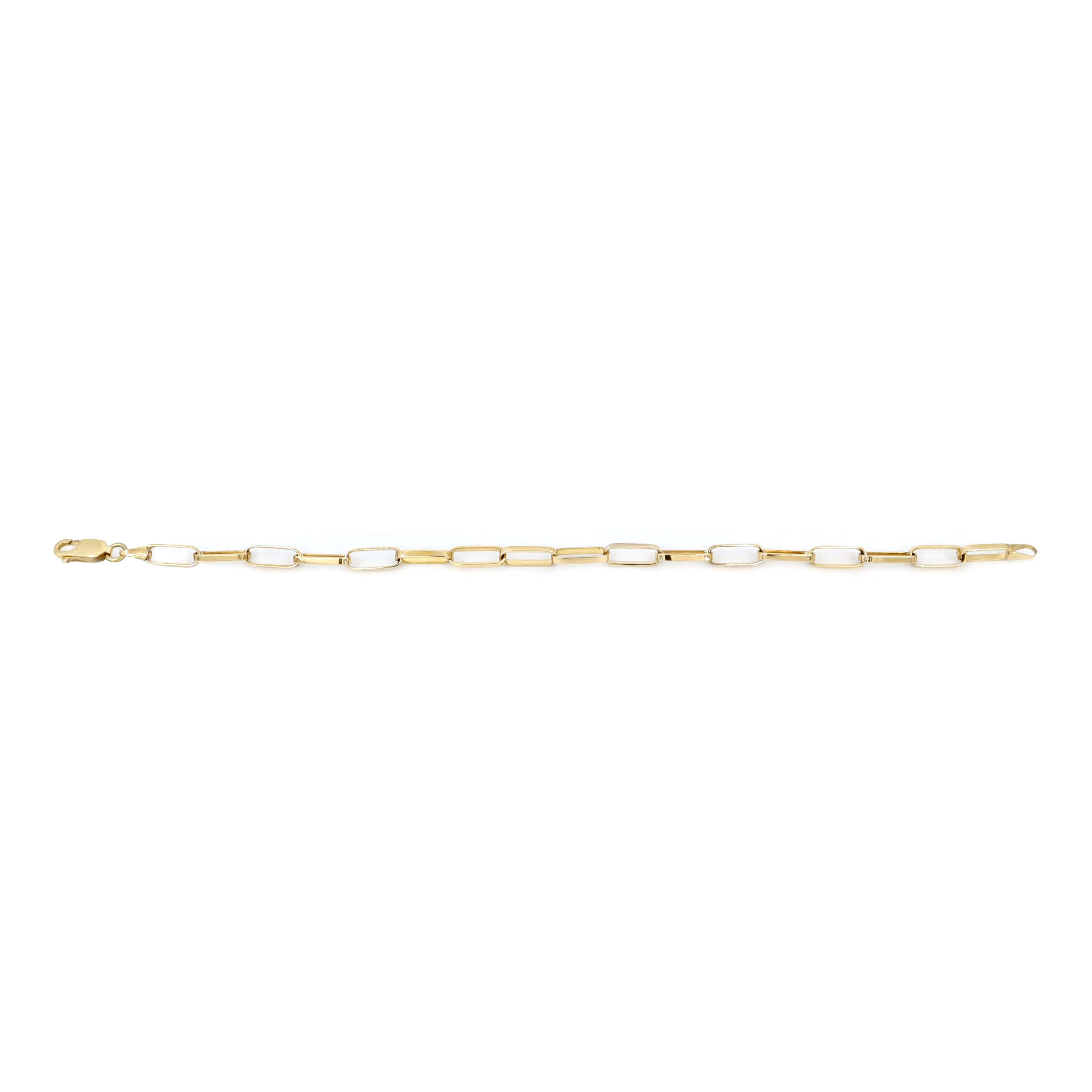 9K Yellow Gold  Long Box Paper Clip Bracelet - 20720223