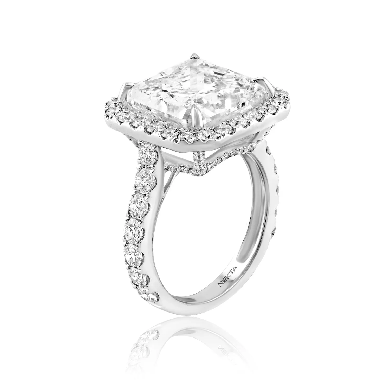 Aarna 13 Carat Radiant Cut Diamond Engagement Ring in 18k White Gold