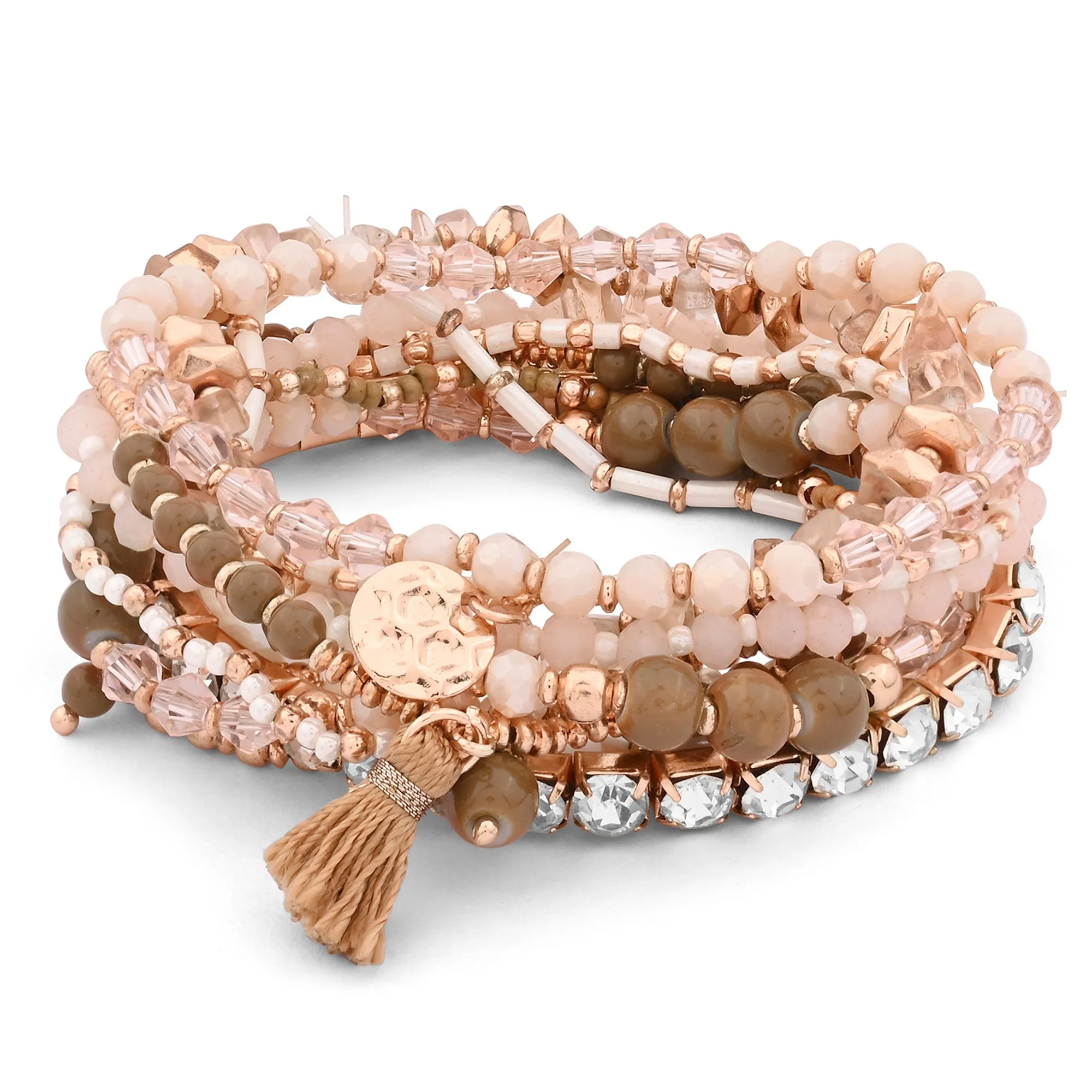 Accessorize London Women Multi Luxe Beaded Stretch Bracelets Pack Of 11