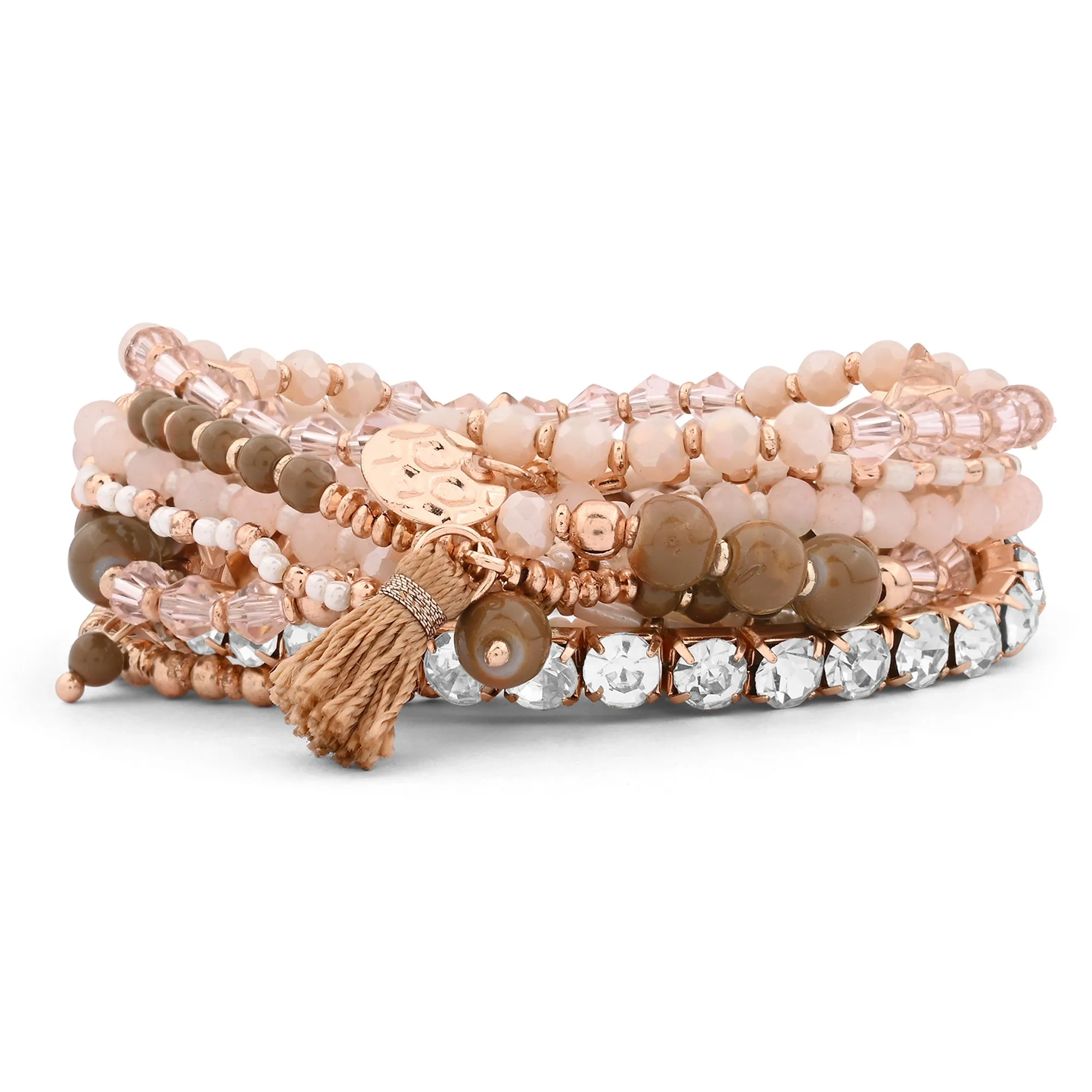 Accessorize London Women Multi Luxe Beaded Stretch Bracelets Pack Of 11