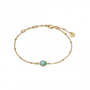 Amazonite Healing Stone Bobble 18ct Gold Plate Bracelet HBR1003_GP