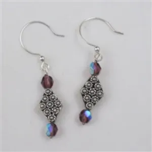 Amethyst Fire Polished Bead and Bali Sterling Earrings