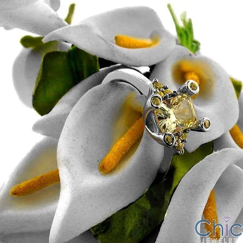 Anniversary Canary Radiant 1 Ct Cubic Zirconia Cz Ring