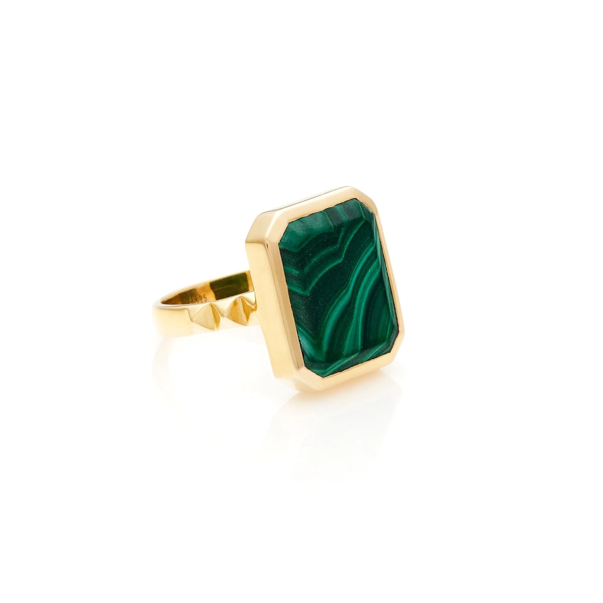 Athena / Ring / Green Malachite   Gold