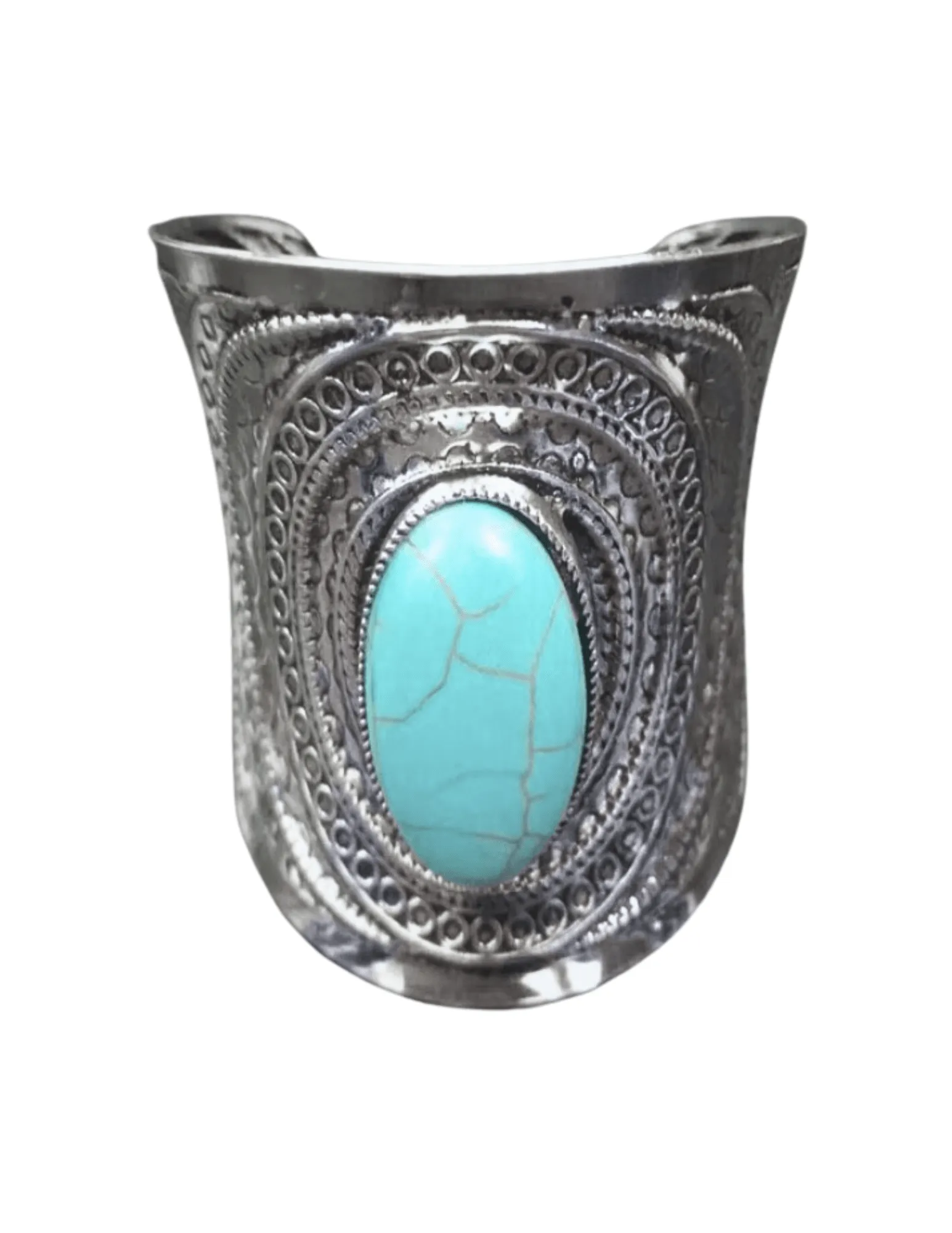 Austin Blaze Turquoise Etched Wide Cuff Bracelet