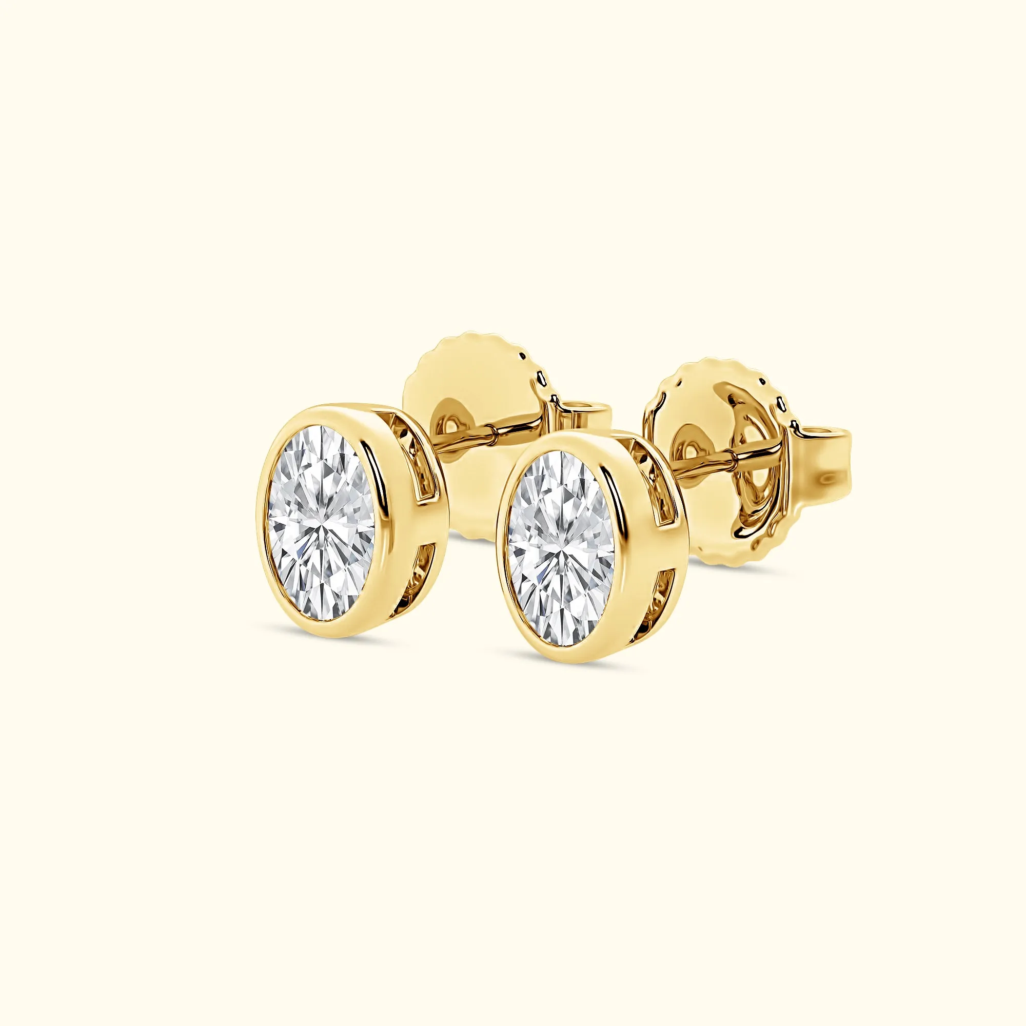 Bezel Set 2.00ct Oval Studs