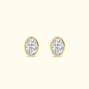 Bezel Set 2.00ct Oval Studs