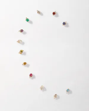 Birthstone Diamond Stud Earrings