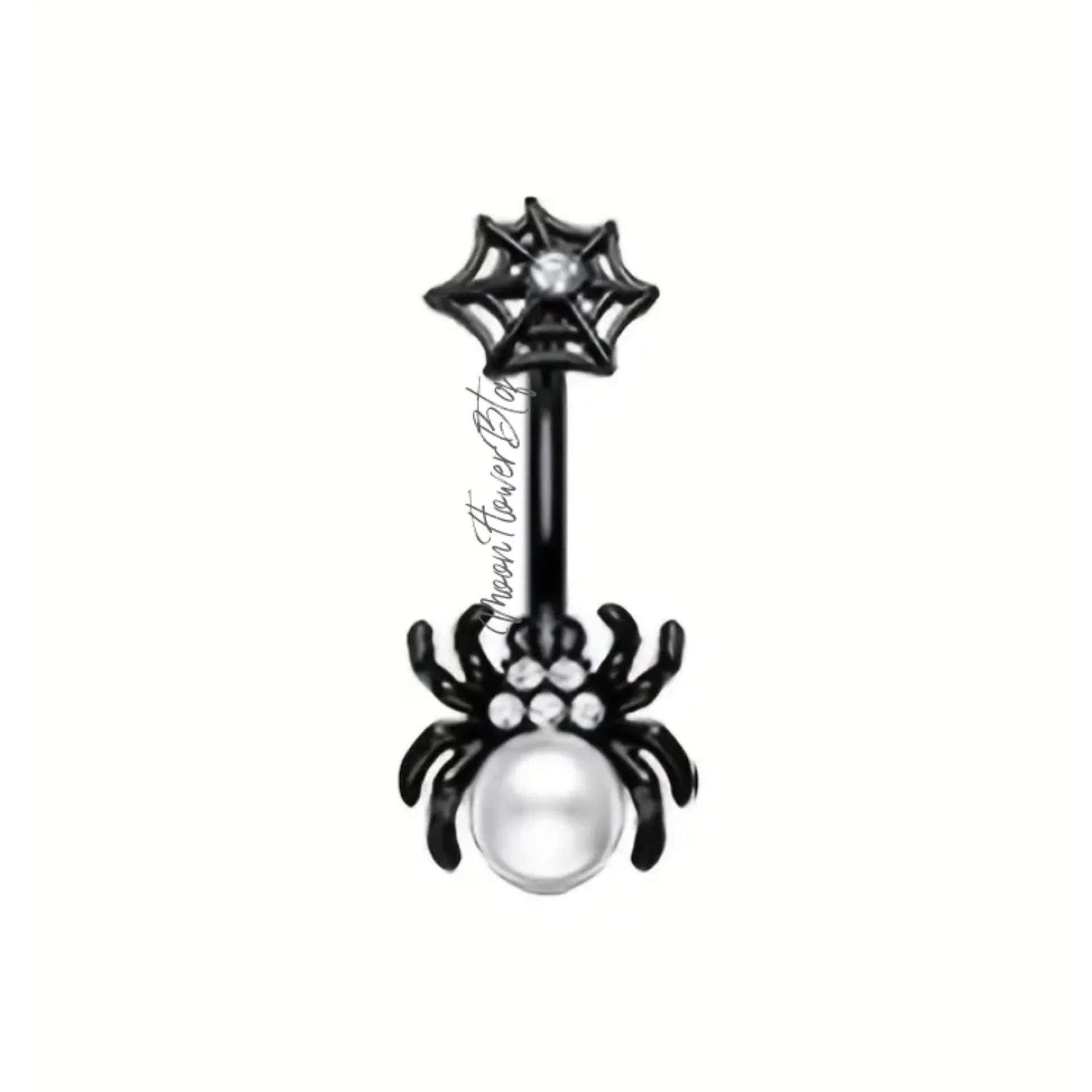 Black Spider Navel Belly Button Ring