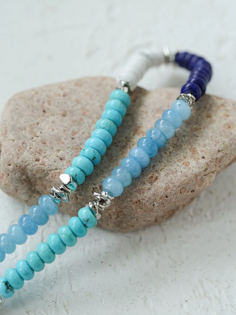 Blue Ocean Natural Stone Beaded Necklace