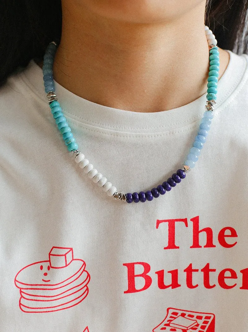 Blue Ocean Natural Stone Beaded Necklace