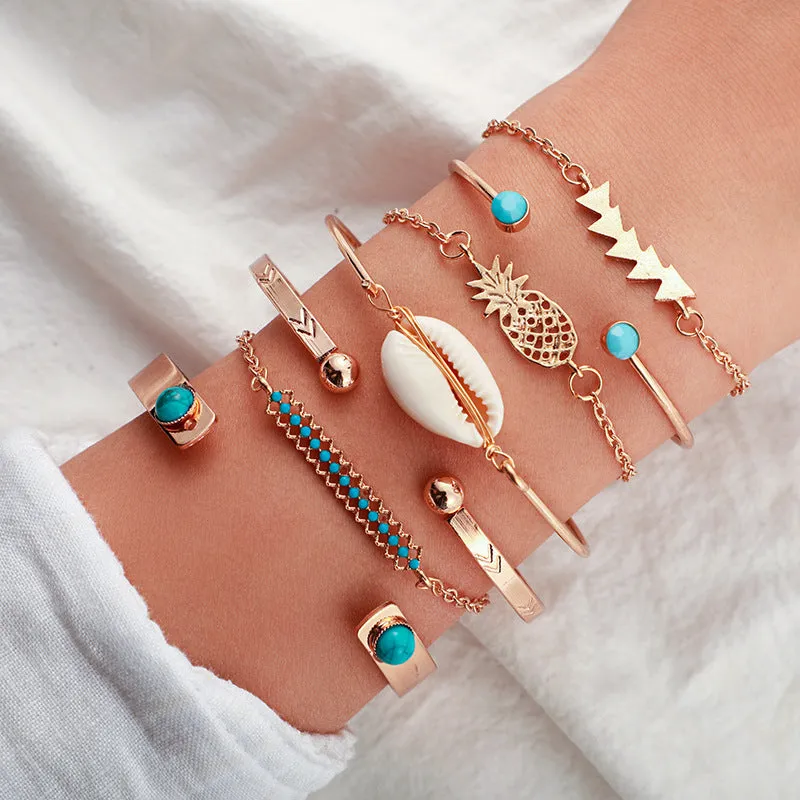 Bohemian gold tassel summer women's bracelet