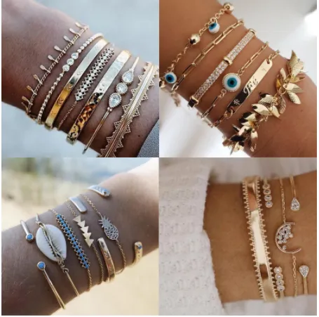 Bohemian gold tassel summer women's bracelet