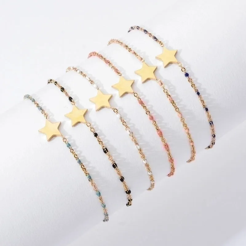 Bohemian Star Stainless Steel Enamel Bracelets