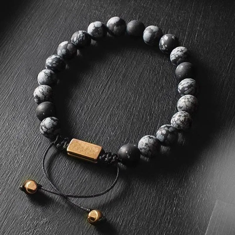 Boho Natural Lava Stone Bead Bracelet