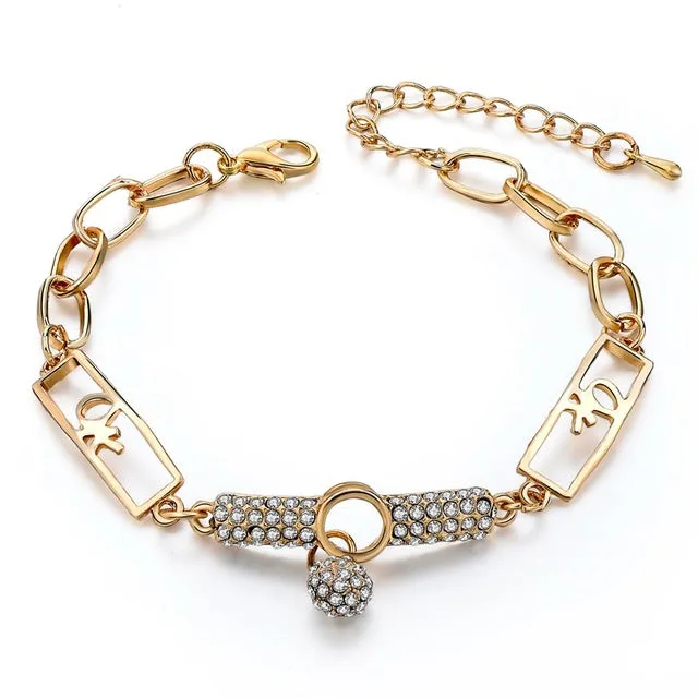 Braided Gold Color Leaf Bracelets Jewelry