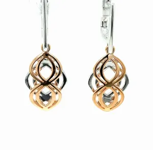 Breuning Sterling Silver Rose Gold Plated Double Infinity Earrings