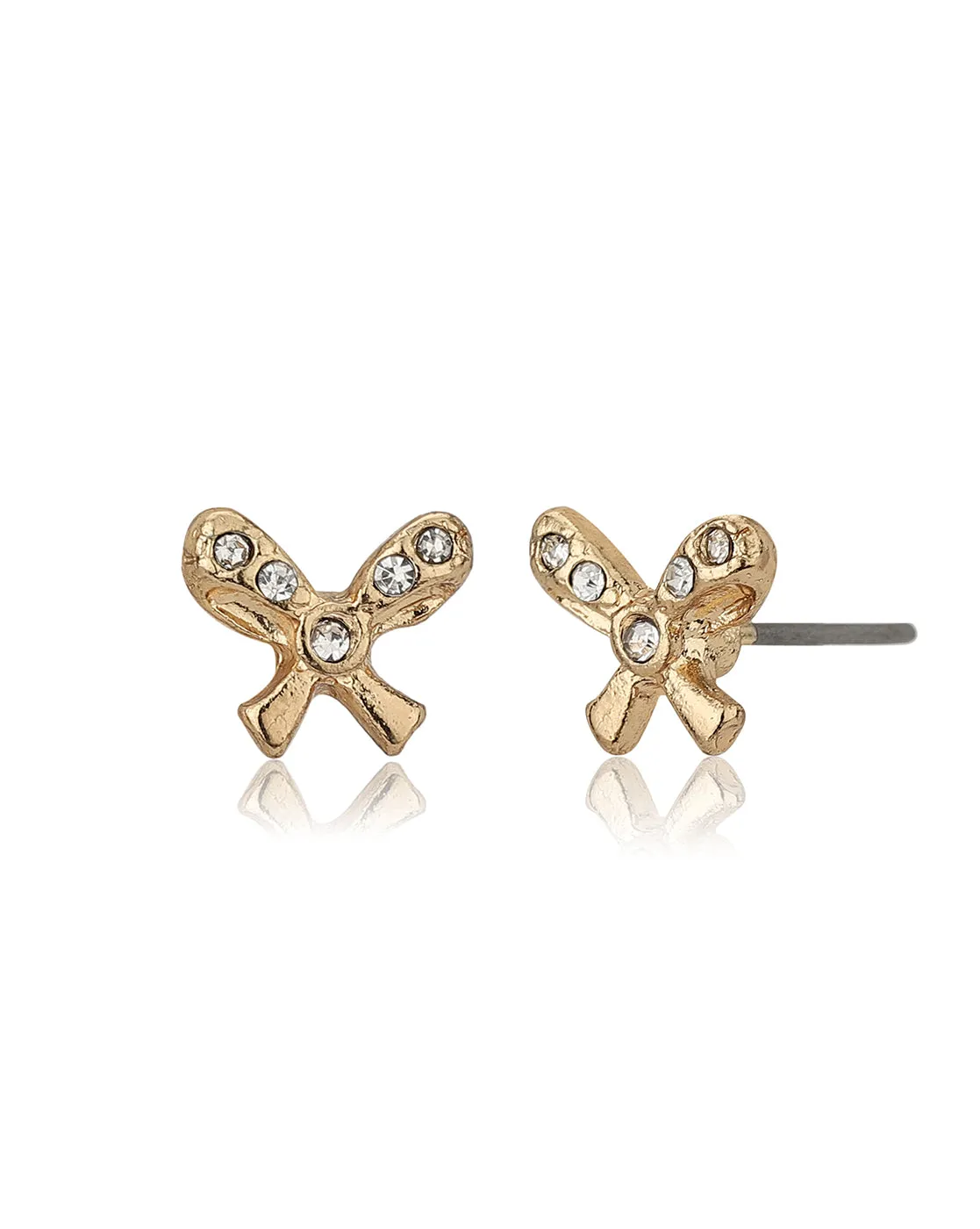 Carlton London Set Of 10 Gold Plated Contemporary Studs Earrings For Women