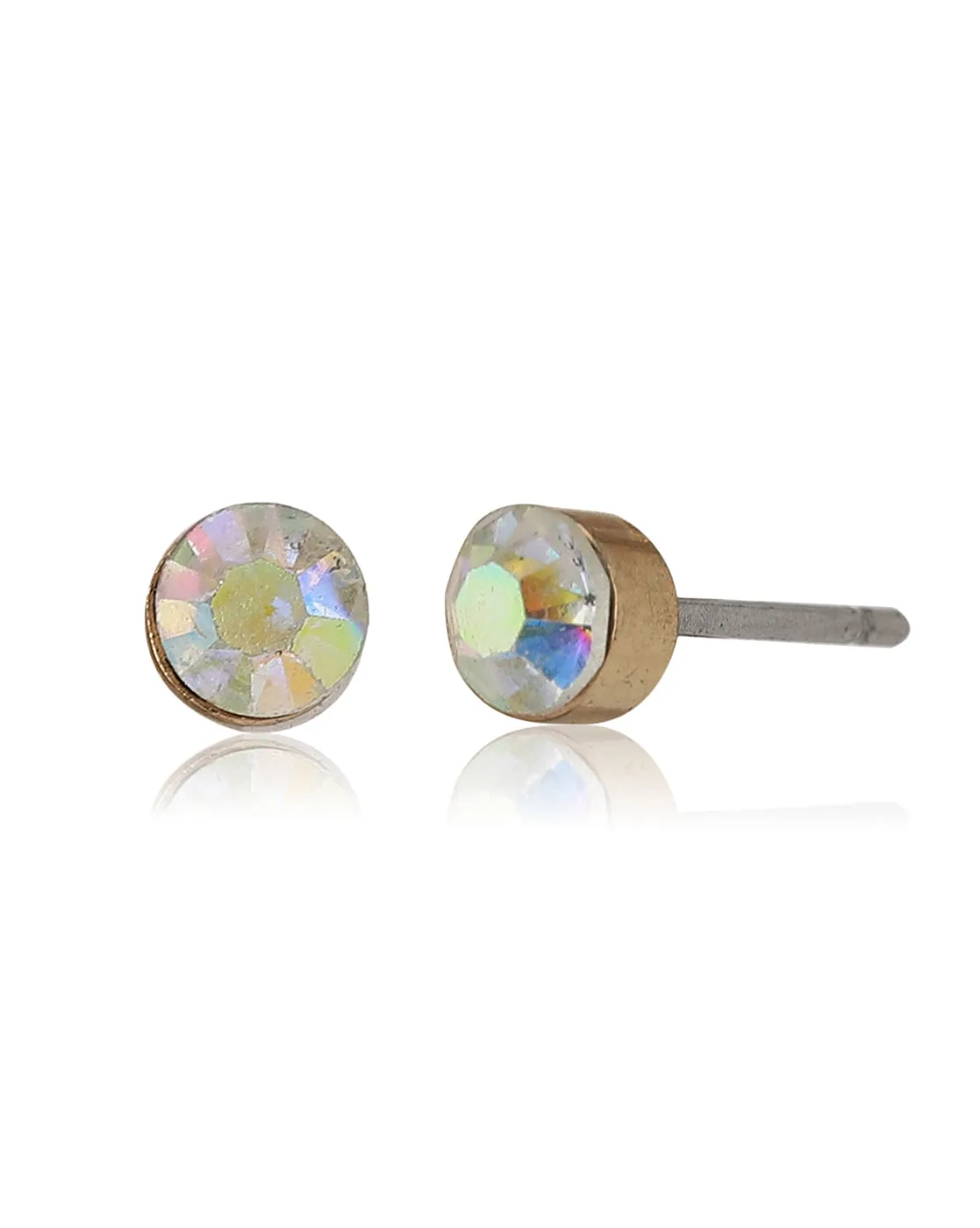 Carlton London Set Of 10 Gold Plated Contemporary Studs Earrings For Women