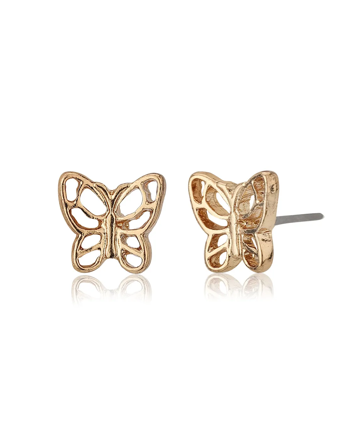 Carlton London Set Of 10 Gold Plated Contemporary Studs Earrings For Women